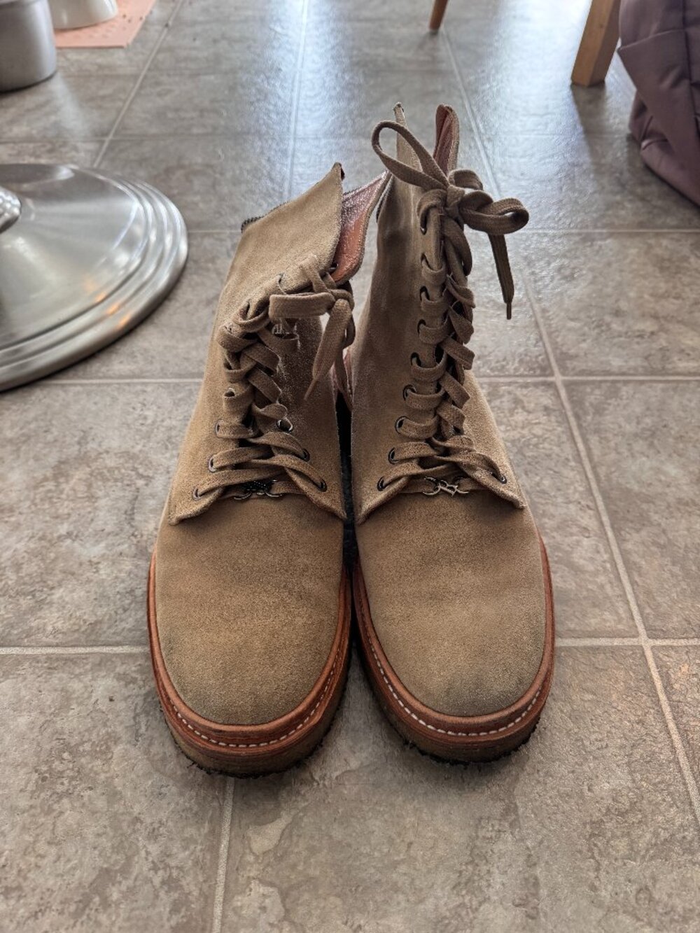 ORO Los Angeles Rear Zip Combat Boots